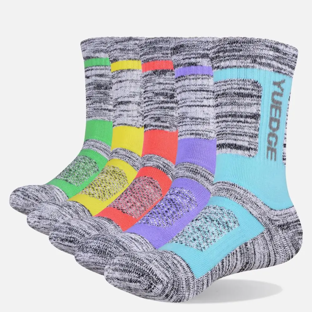 Mult icolor Бренд YUEDGE, женские Мягкие хлопковые носки, удобные дышащие повседневные женские носки(5 пар/упак - Цвет: Mult icolor