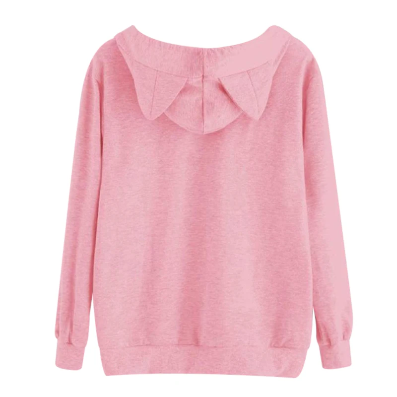 Женские толстовки в стиле Харадзюку свитшот милые розовые Зимние с длинным