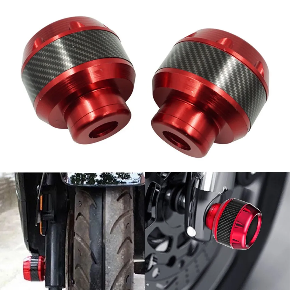 

2PCS Red Motorcycle UNIVERSAL WHEEL SLIDER WHEEL PROTECTOR Front Wheel Anti-drop Body Decoration Front Fork Cup