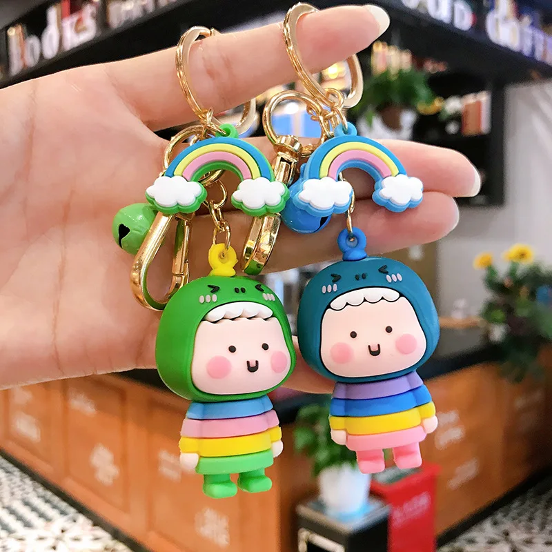 

Cute Cartoon Key Chain Small Dinosaur Key Chains Animal Pendant Woman Bag Charm Key Ring Pendant Gift High Quality