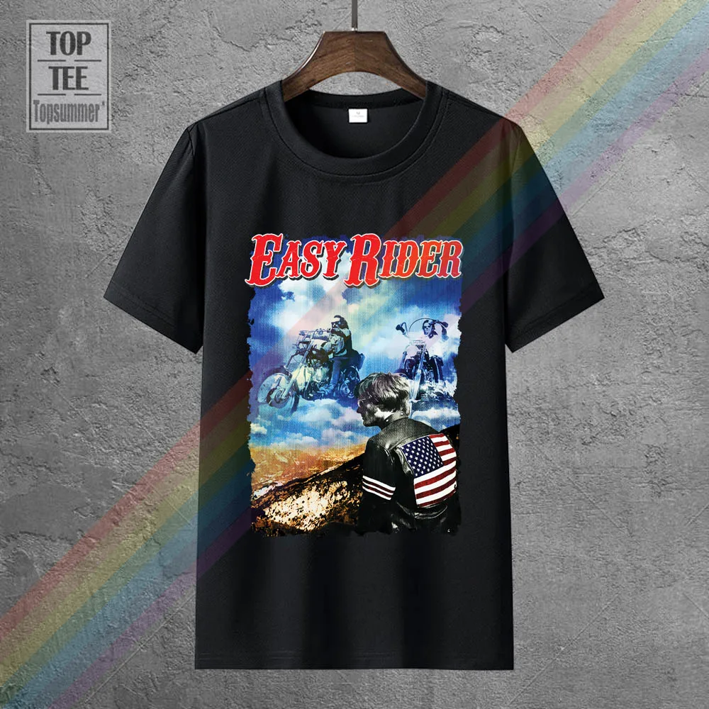 

Футболка Easy Rider с рисунком черепа, яркая Готическая кавайная уличная одежда, футболка в стиле хип-хоп, забавная ужасная футболка