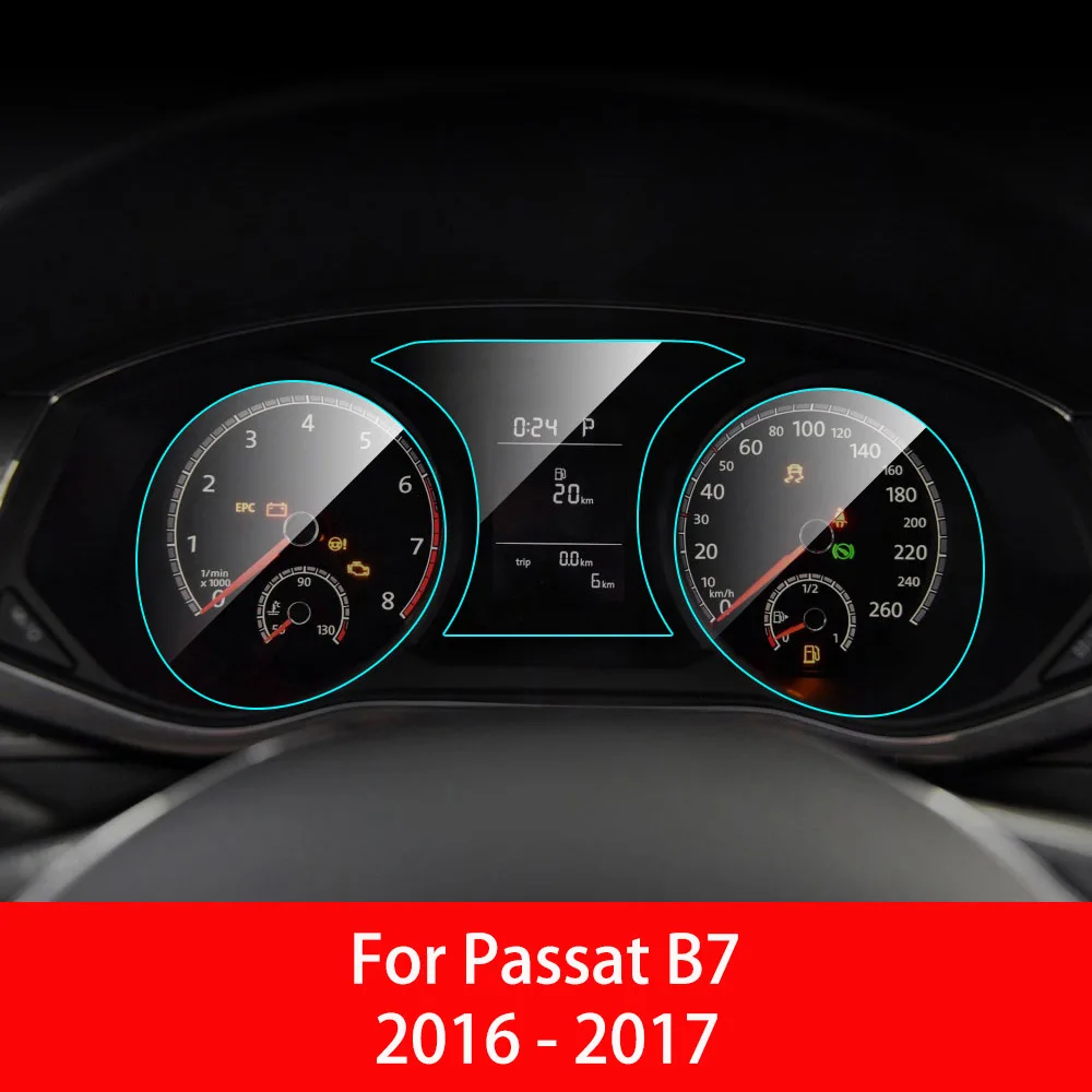 For Passat B7 16-17 Автомобильная панель для инструментов, Защита экрана для Volkswagen VW Passat B7 B8 Magotan, автомобильная интерьерная Мембрана для приборной панели, защитная пленка из ТПУ - Название цвета: For Passat B7 16-17