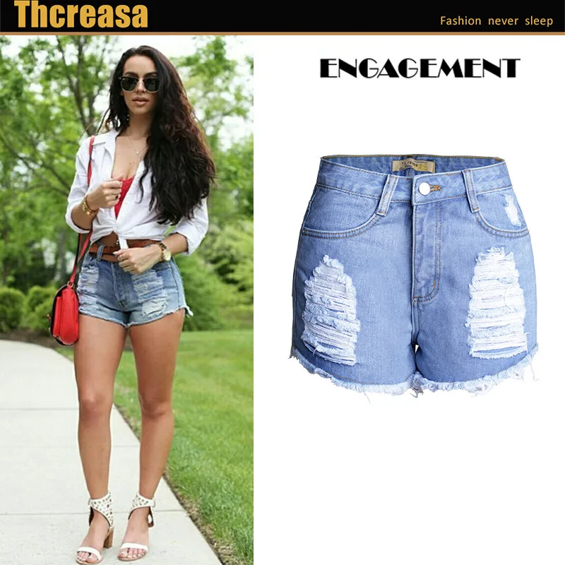 

DenimENGAGEMENT 2021 Trafaluc Za Summer wear grinding holes, rough edges, high waist denim shorts, curling shorts.