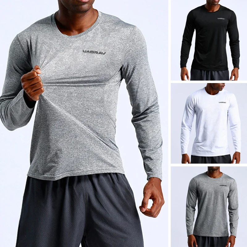 Мужская быстросохнущая компрессионная рубашка с длинным рукавом для активного