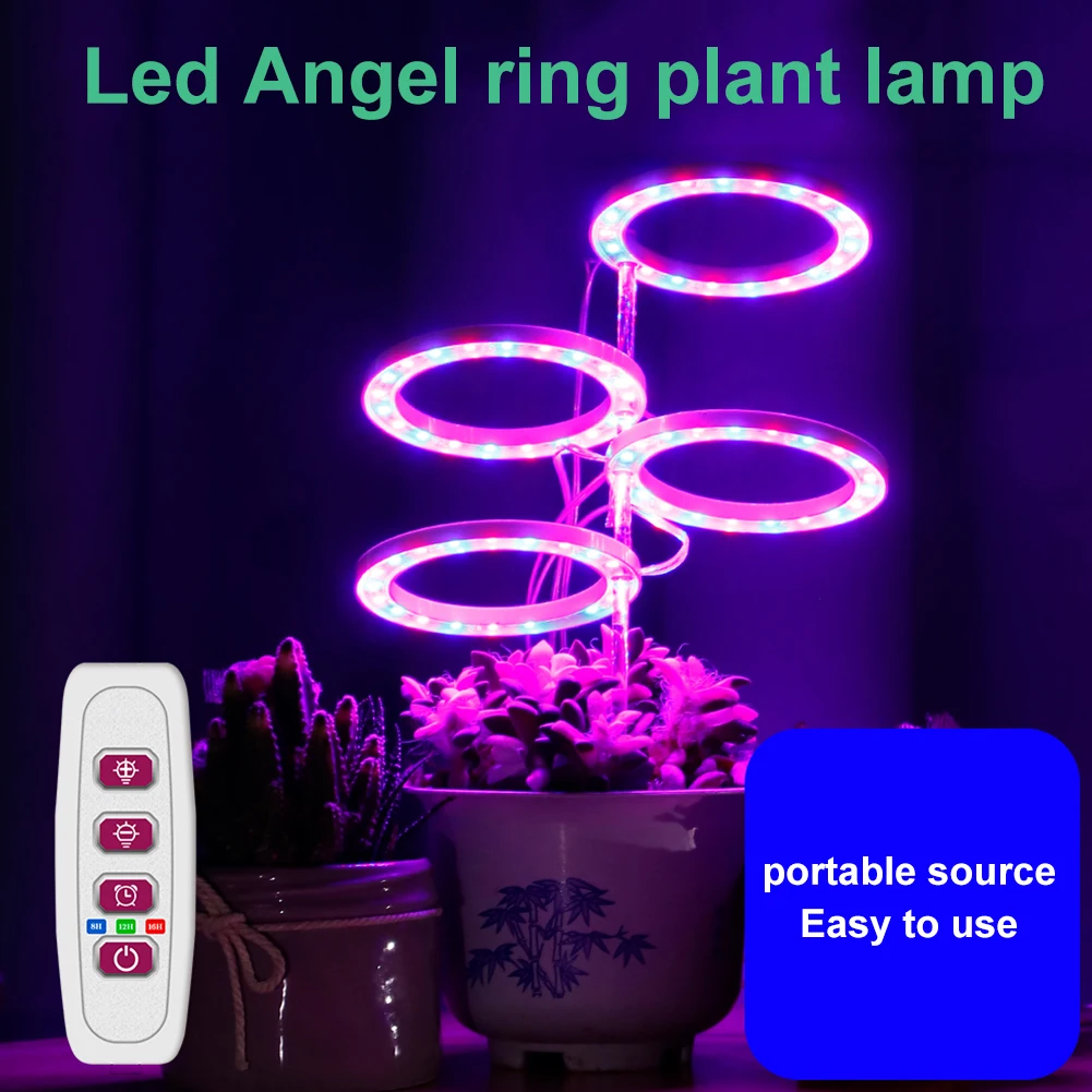 

LED Angel Ring Grow Light DC 5V USB Full Spectrum Phyto Grow Lamp Phytolamp For Indoor Plant SeedlingS Flower Growth Lighting