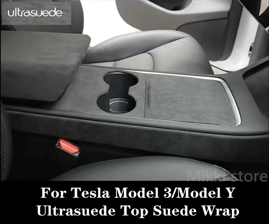 

Замшевая панель управления на руль для Tesla Model 3 Model Y 2021, декоративный подлокотник, защитный чехол для салона