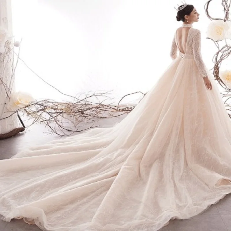 Alilove 2019 New Hot Sale Simple/Luxury Dress For Wedding Sexy White/Slim/Mori Dream/Elegant Women |