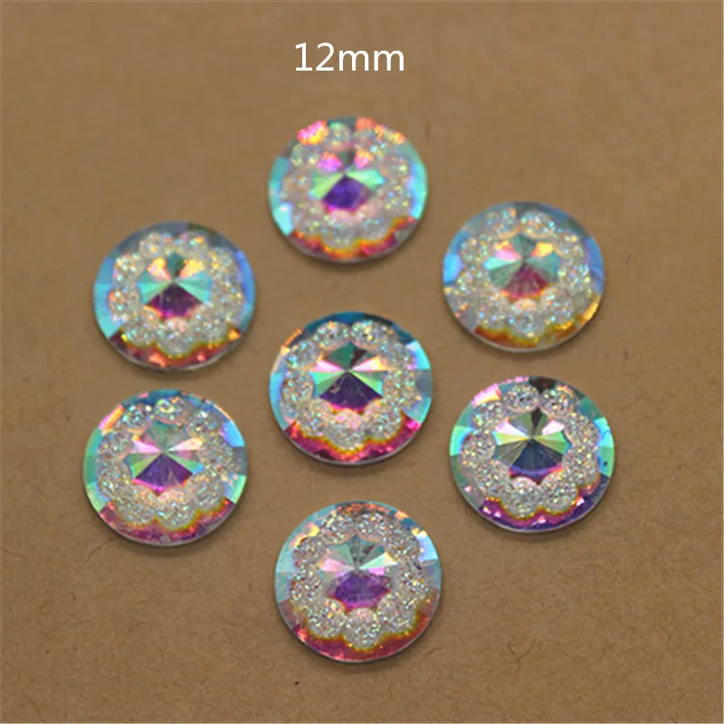 

100 шт. 12 мм Bling AB новый дизайн резиновый круглый кабошон с плоским основанием аксессуары для рукоделия скрапбукинга
