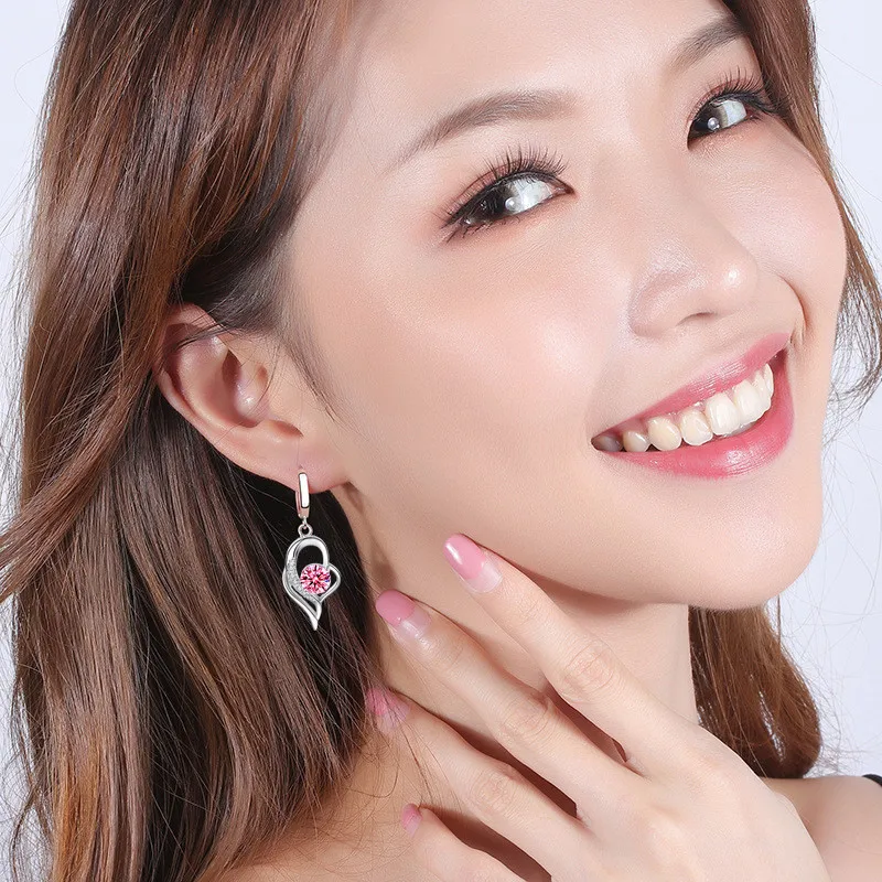 

Fine Jewelry Korean Style Earrings For Women High Quality Blue Pink White Purple Valentine's Day present Hot Selling Earrings