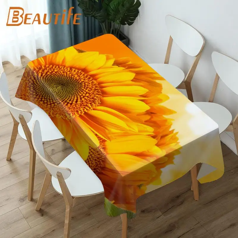 Красивое растение подсолнуха на заказ кухонная скатерть разных размеров