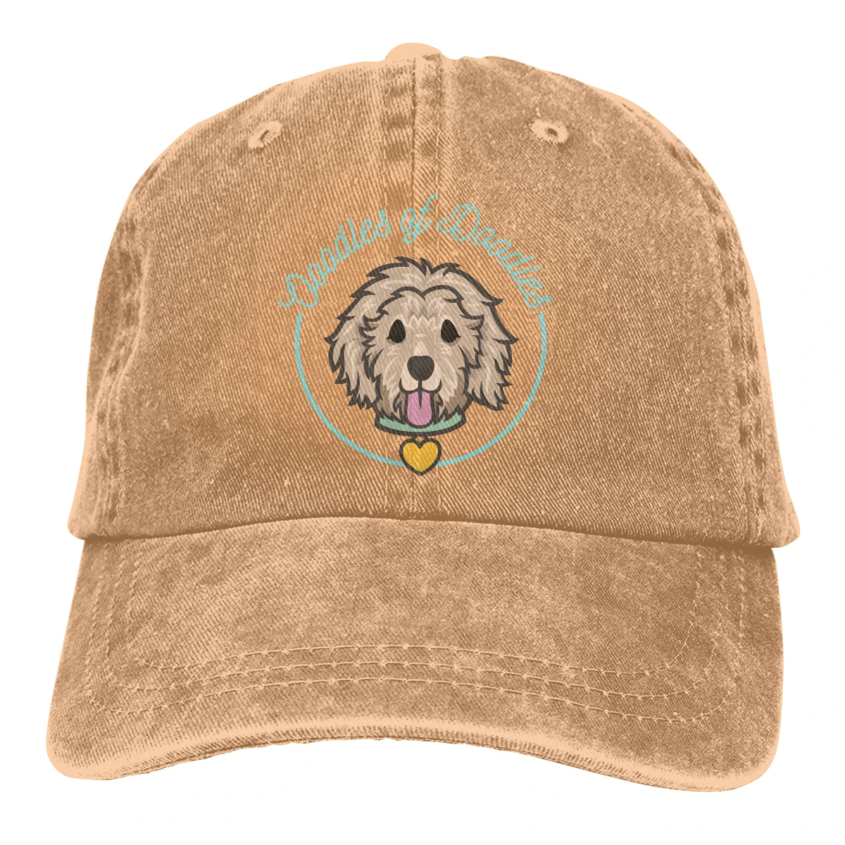 

Goldendoodle Dogs Large School T mans woman Retro Washed Cowboy hat Trucker Hat