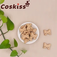 coskiss animal beads 50pcs food grade wood bead beech wooden butterfly diy teething nursing mom necklace jewelry making teethers