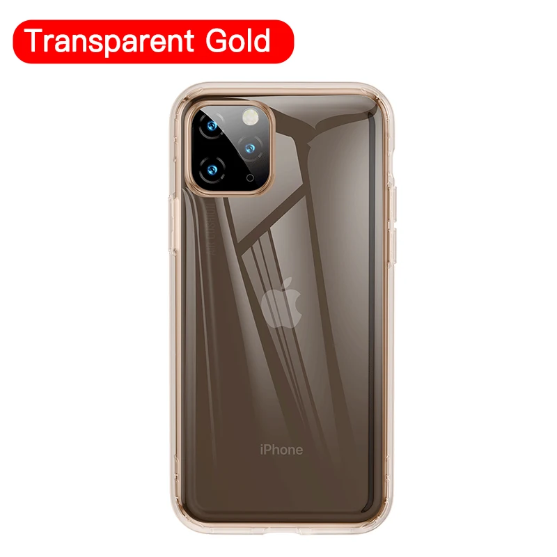 Transparent Gold Прозрачный Мягкий ТПУ силиконовый чехол для телефона Baseus для iPhone 11 Pro Max 11Pro противоударный чехол для iPhone 11 Pro Xs Max Xr X Coque - Цвет: Transparent Gold