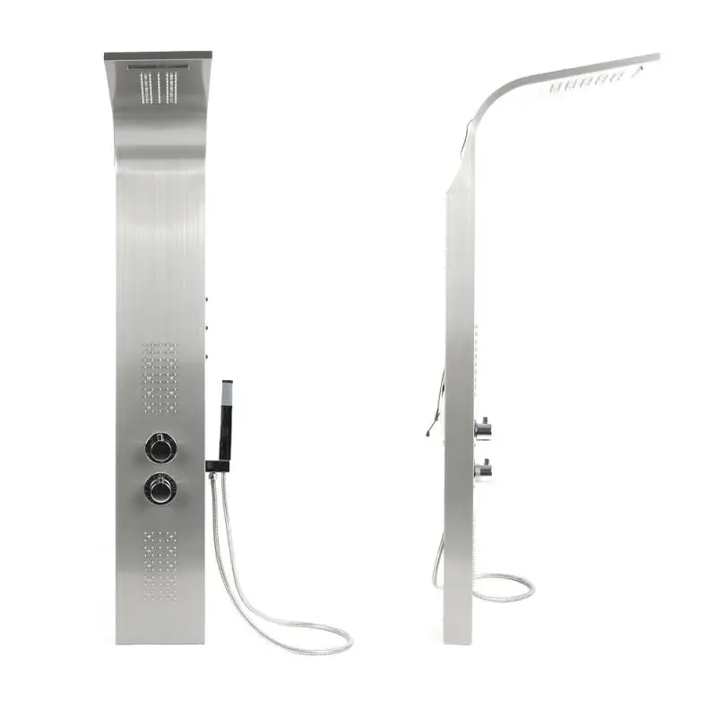 Goedkoop Luxe Badkamer Led Douche Panel Wall Mounted Mengkraan Handdouche Spa Massage Temperatuur Scherm Badkamer Acceessories Hwc