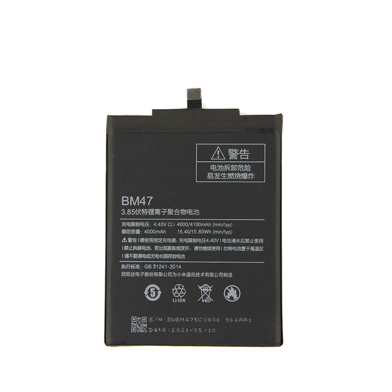 Новый оригинальный BM47 4000 мА/ч запасная батарея для Xiaomi Redmi 3 3S 3X 4X Hongmi BM 47 сотовый
