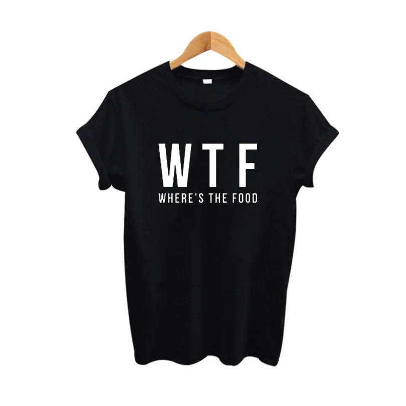 

Tops Funny Slogan T shirt Women Tumblr Hipster Harajuku Tshirt Where's The Food T-Shirt Summer Fashion Women