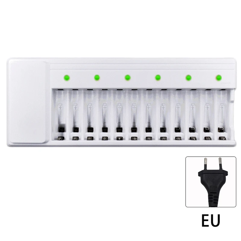 Универсальное зарядное устройство 12 слотов светодиодный дисплей умное