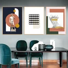 Обнаженная скульптура Дэвида, Скандинавская Геометрическая Картина на холсте, Классические принты, картины и плакаты для украшения гостиной и дома