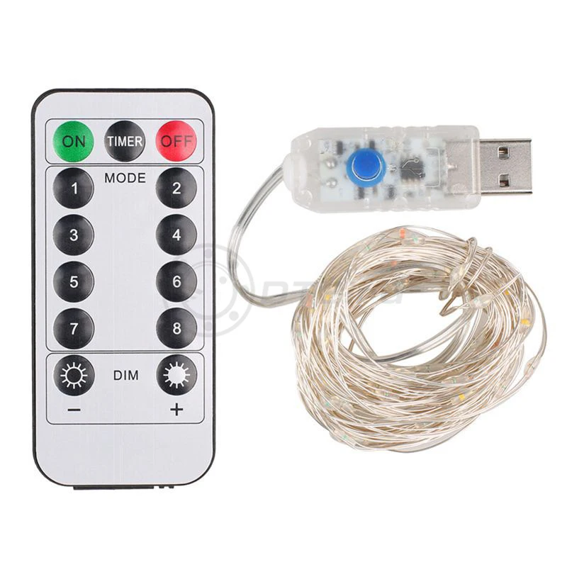 USB-пульт дистанционного управления 8 функций медный провод лампа-гирлянда