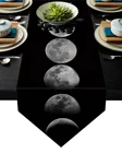 Полнолуние процесс Луны Черный настольный бегун s современный кухонный декор стол флаг Скатерть салфетки отель Домашний Настольный бегун