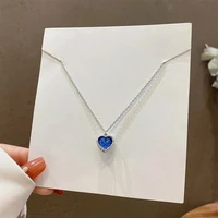 2021 new arrival exquisite blue crystal necklace fashion temperament senior heart pendant necklace female jewelry
