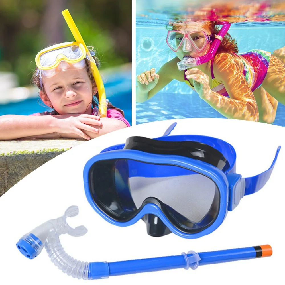

Swimming Goggles Masks Swim Scuba Child PVC Swimming Diving Kids Goggles Mask & Snorkel Set Underwater Diving Accessories