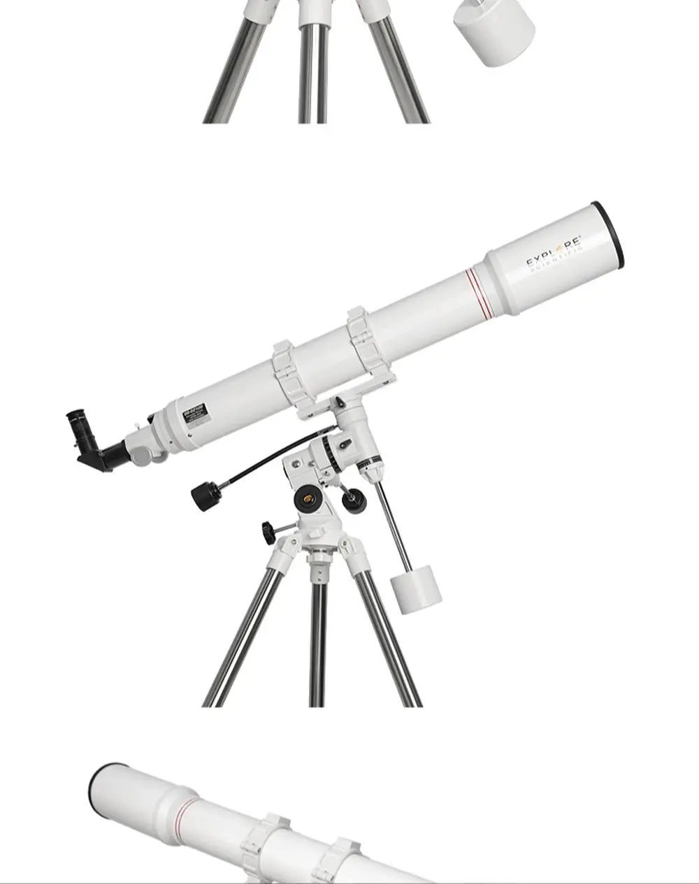 

Explore Scientific AR102/1000 astronomical telescope 102EQ stargazing sky EQ3 German equatorial mount ST1 adjustable tripod