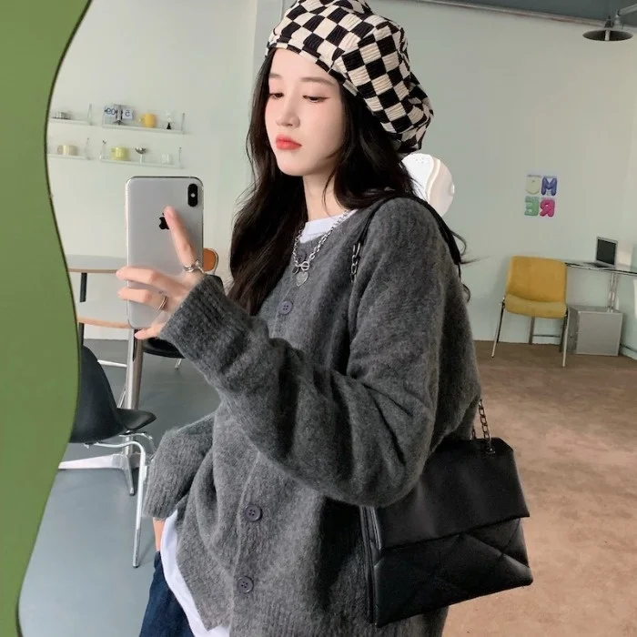 

Свитер женский осенний трикотажный, теплый, однотонный