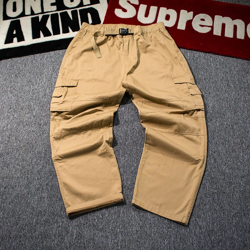 Мужские Свободные мешковатые брюки-карго в Военном Стиле мужские с несколькими