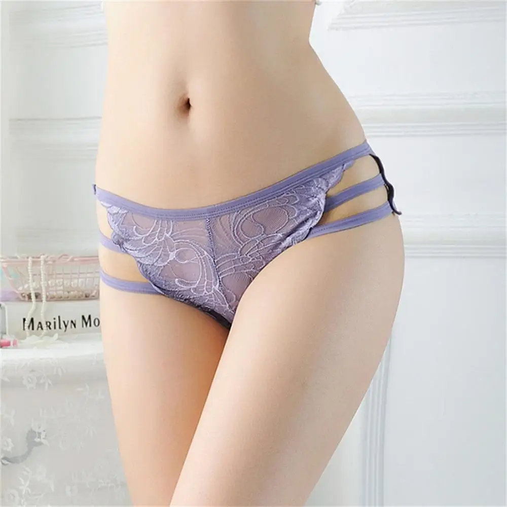 Нижнее белье женское прозрачные кружевные трусы большого размера с низкой