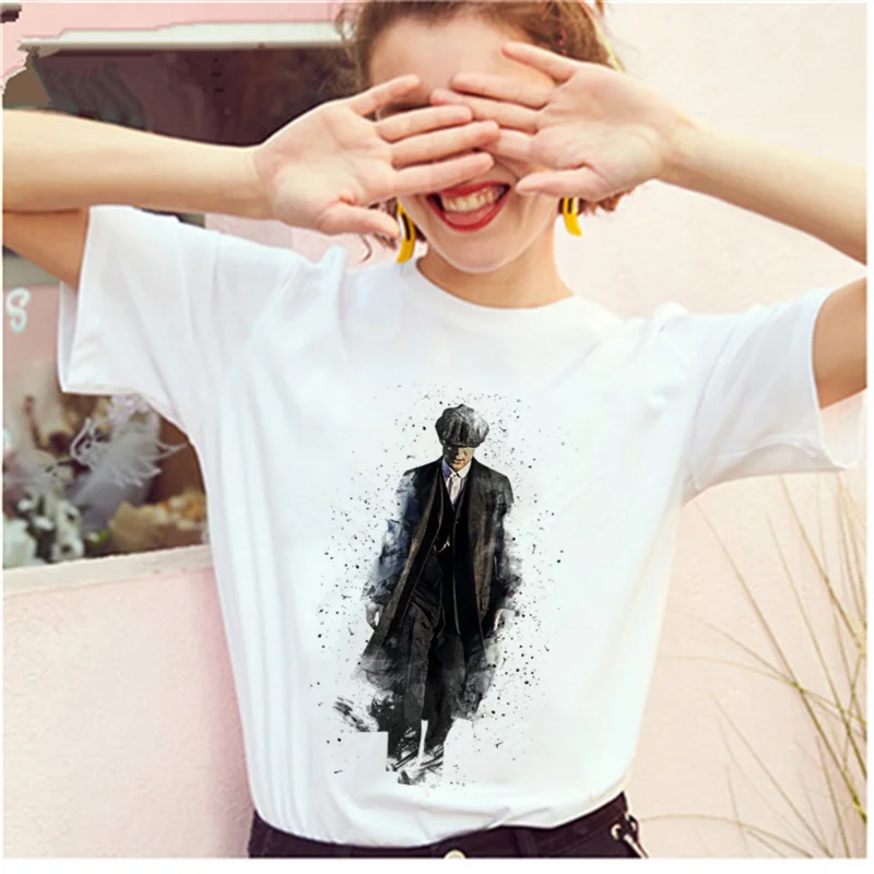 

Lady Graphic Harajuku Ulzzang Funny Cool 90s T-shirt Korean Aesthetic T-shirt Top AOWOF Peaky Blinder T-shirt