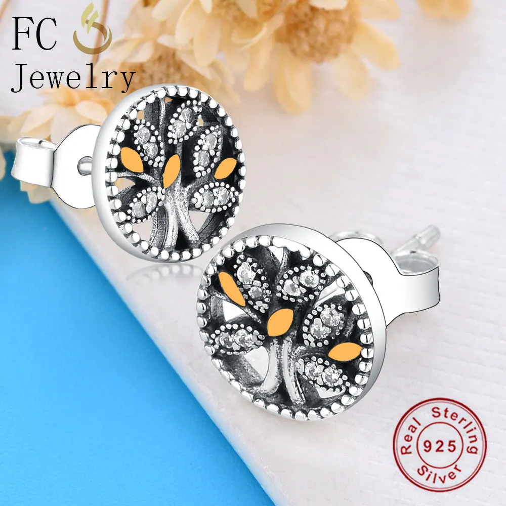 Женские серьги-гвоздики из серебра 925 пробы с фианитом | Украшения и аксессуары