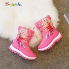 Зимние модные ботинки для девочек 2022, Детские Резиновые Нескользящие зимние ботинки, обувь для девочек, детская теплая зимняя обувь, ботинки
