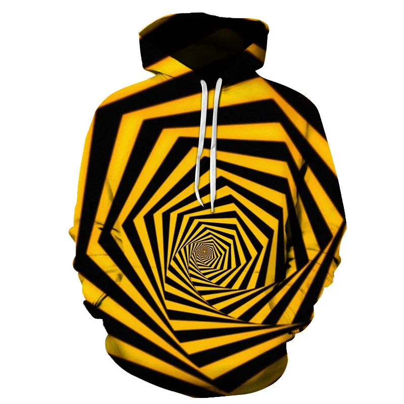 Мужская толстовка с 3D принтом свитер креативная круглым желтым завитком и