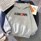 Толстовка La чехол De Papel с забавным фильмом, толстовка с воротником-стойкой, Женская Повседневная Уличная одежда, худи в стиле хип-хоп с надписью House of Paper