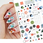 3D наклейки для ногтей геометрические наклейки Лето обертывания Подсолнух, маргаритки самоклеящиеся наклейки для самостоятельного украшения ногтей LAEB003-126