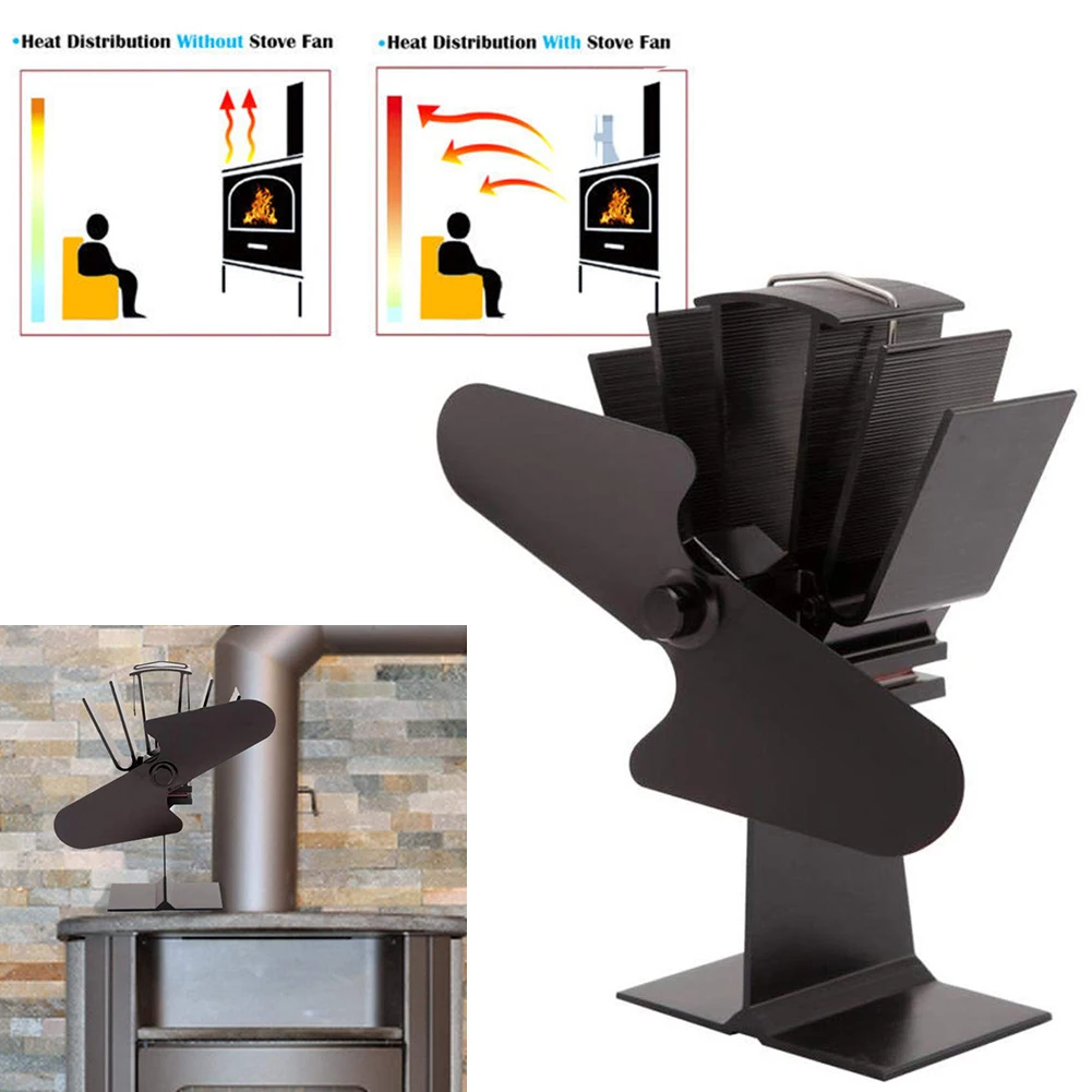 

T5/T6/T7/T8/T9 Quiet Fireplace Fan 4 Blade Heat Powered Stove Fan for Wood/Log Burner/Fireplace Efficient Heat Distribution