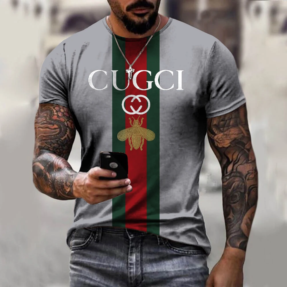 

Harajuku Bee Print T-shirt Men's Streetwear Plus Size Xxs-6xl Polyester Fashion Summer