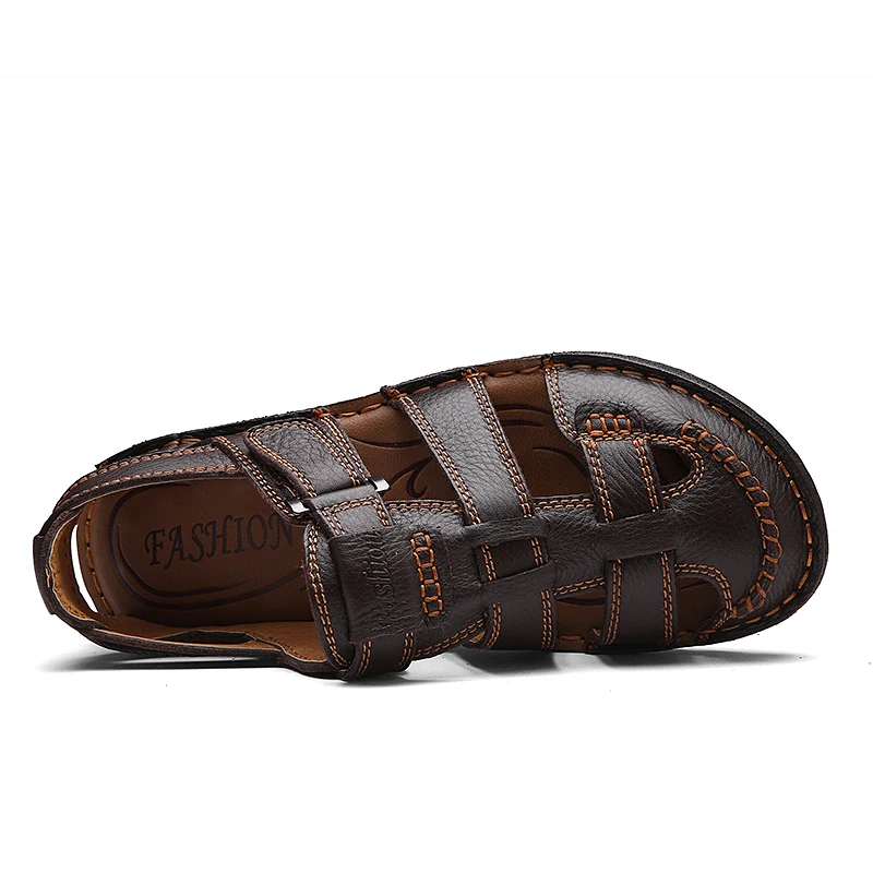 2019 мужские летние удобные сандалии ручной работы мягкая Летняя мужская обувь из