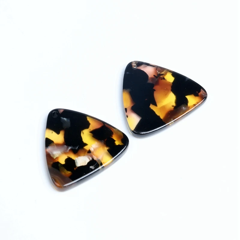 A292-259A-6PCS Tortoise Shell Earring Charms,Acetate Stick Charms,Triangle Shaped pendant,Triangle Shaped Earrings Part, 22mm x 24mm,ACE202 - Metal color: A292-259A-6PCS