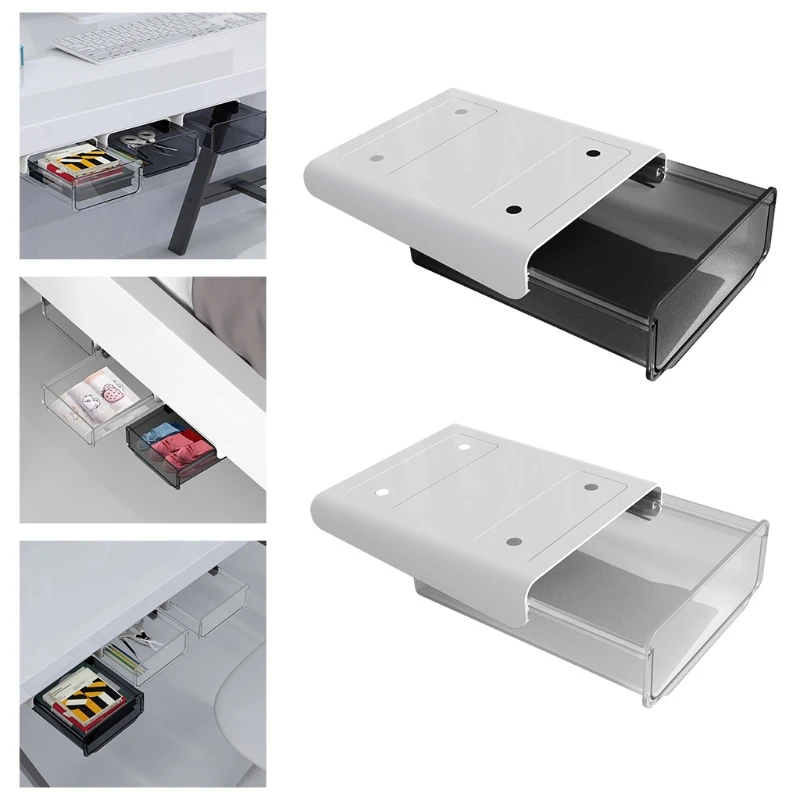 

Self-Adhesive Under Desk Drawer Slide-Out Office Hidden Stationery Organizers Table Storage Box Pencil Tray Holder