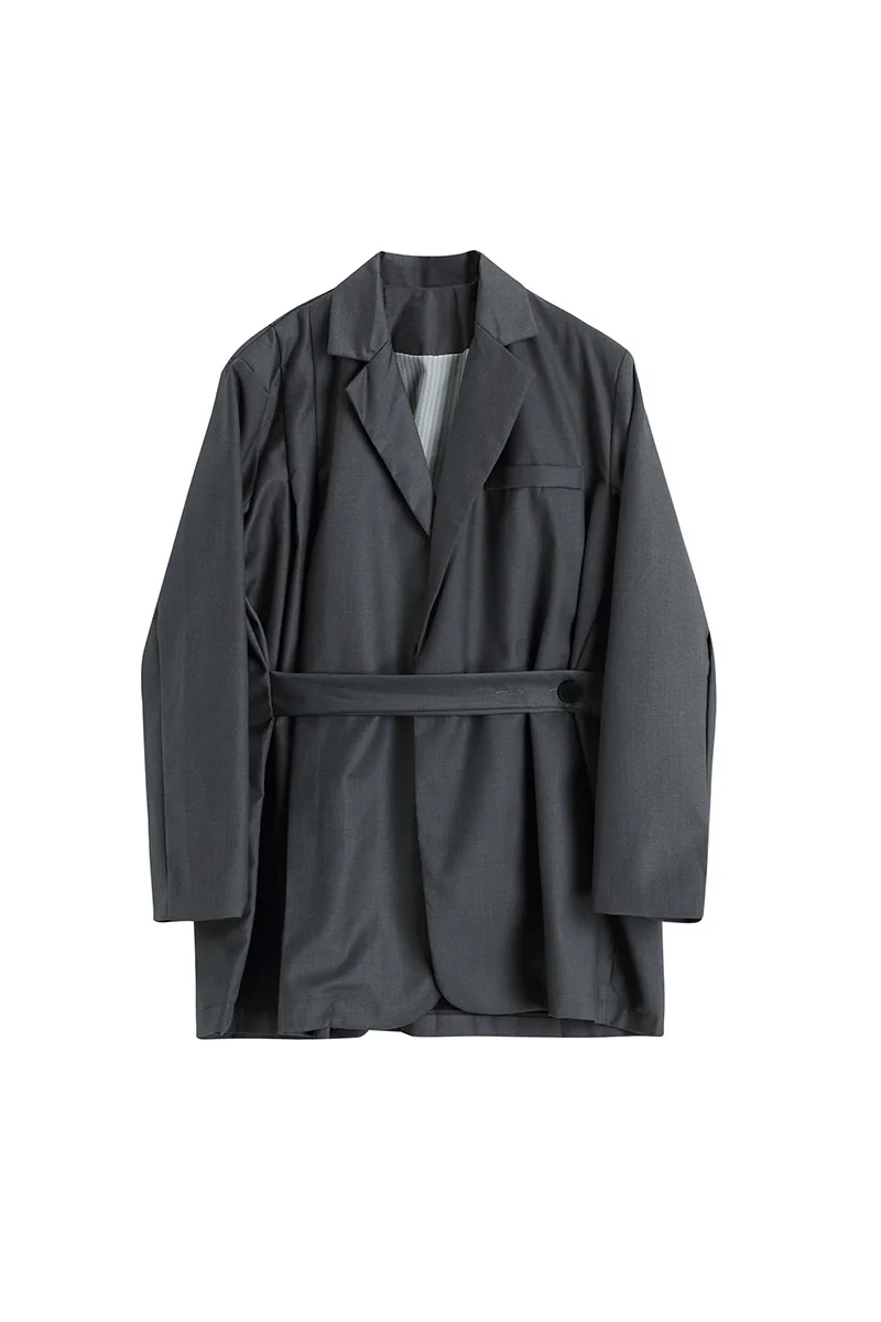 

SuperAen Full Blazer Women's 2021 Spring Autumn New Waist Design Solid Loose Casual Suit Cardigan Jacket Medium Length