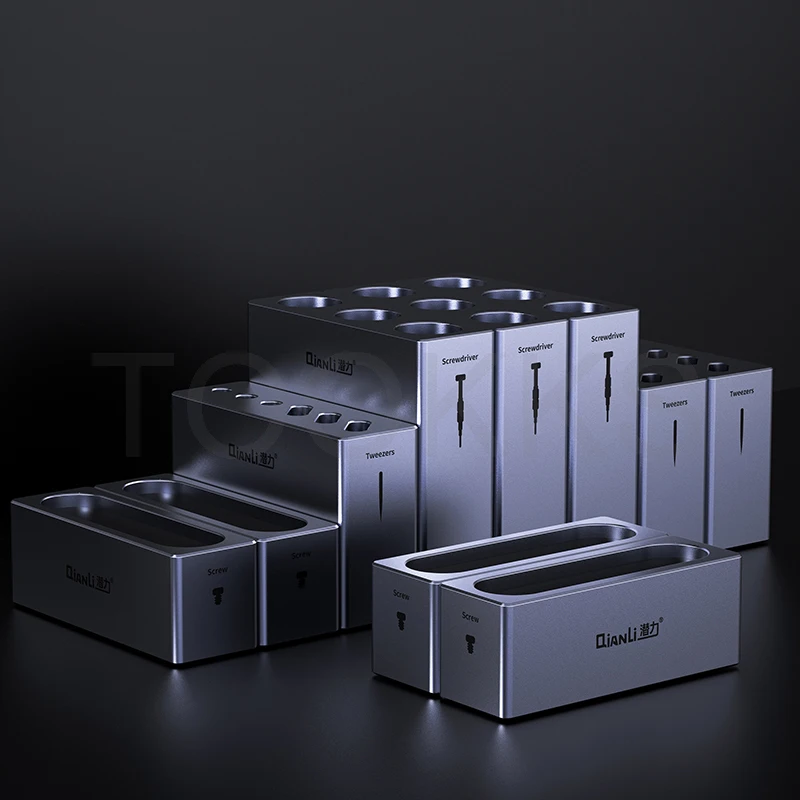 4pcsset qianli high quality aluminum alloy modular storage box for mobile phone repair parts and tool storage free global shipping