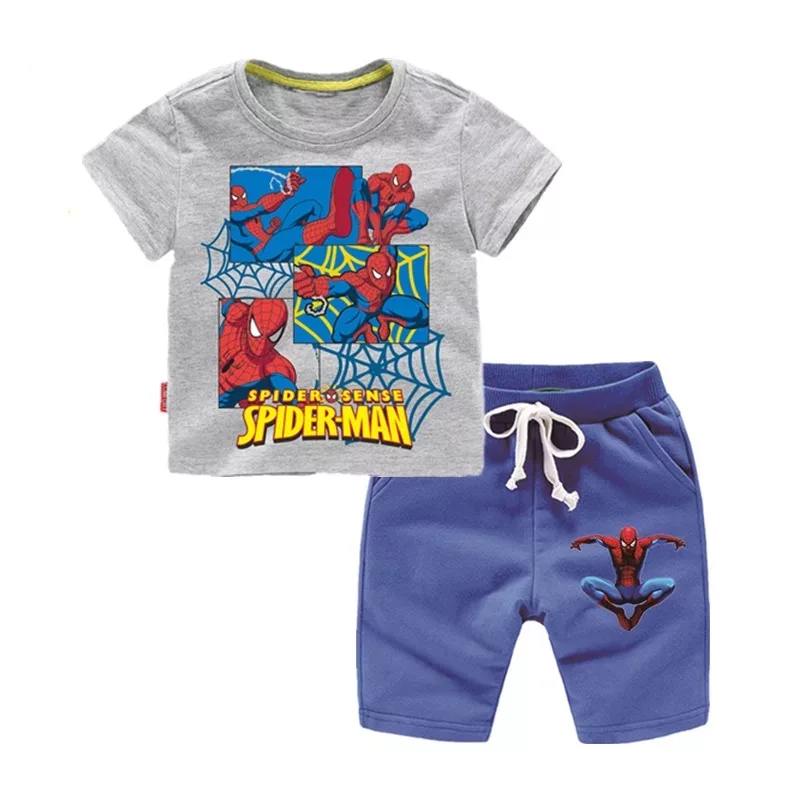 Детские комплекты одежды Марвел Мститель Человек-паук Детская футболка + шорты
