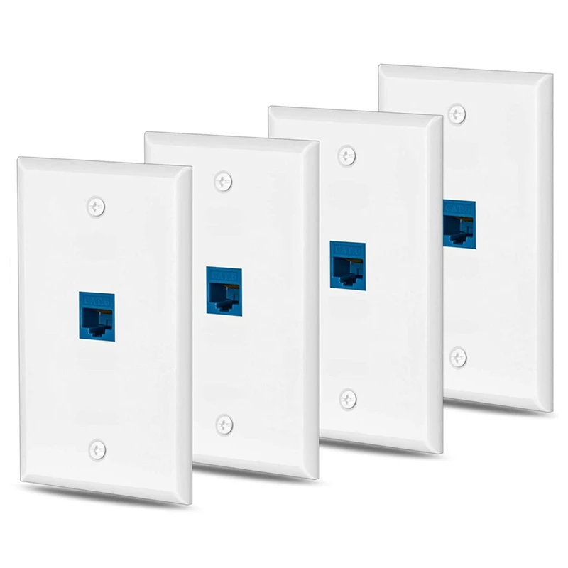 

Сетевая розетка Ethernet 4х Cat6, розетка с 1 портом RJ45, Сетевая розетка-гнездо, фоторозетка, белая и синяя