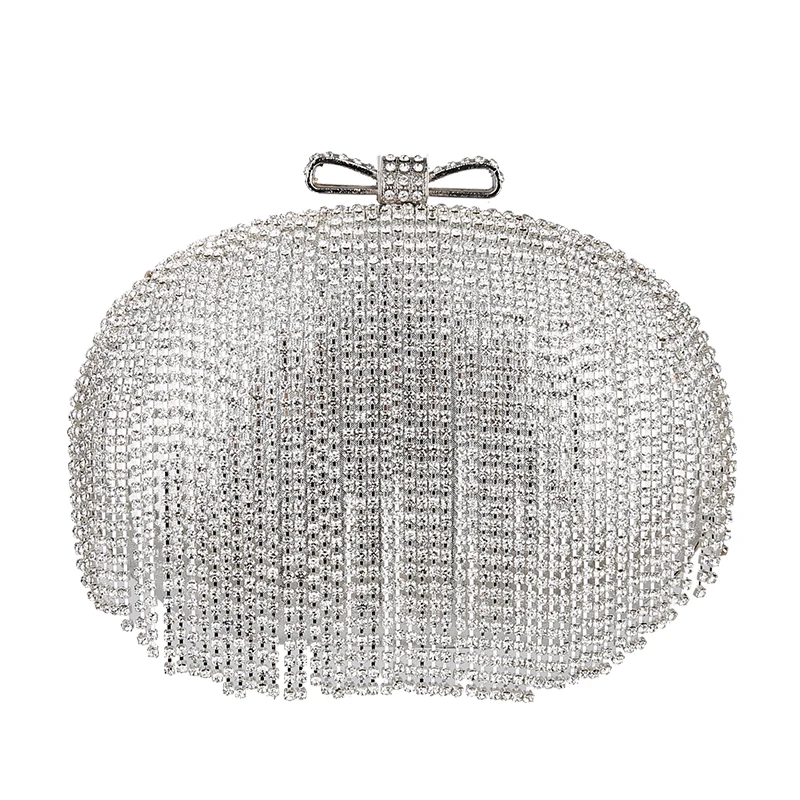 Женский клатч с кристаллами роскошная элегантная вечерняя сумка кисточками