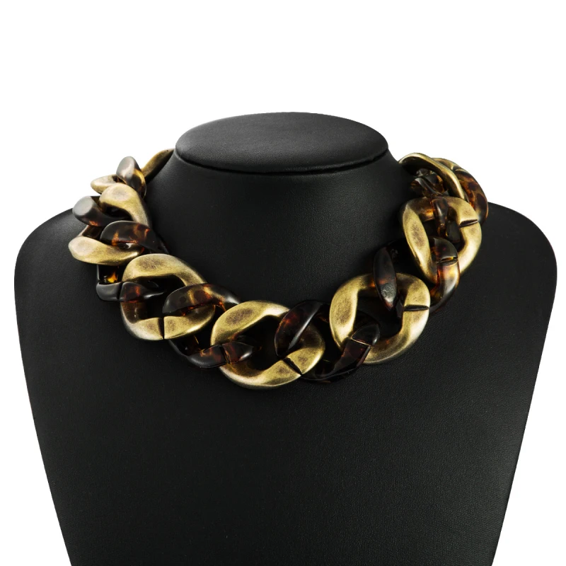 Панк-ожерелье "Найди меня" с леопардовым узором для женщин, геометрическое, из толстого сплава, на костяной затылочной кости, новый модный аксессуар для ювелирных изделий.