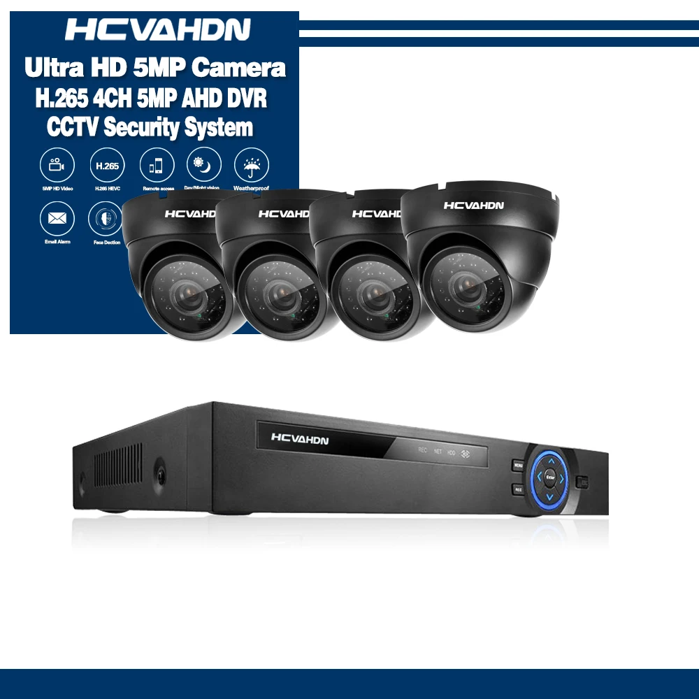 HCVAHDN HD купольная 5MP CCTV Камера Безопасности s 4 шт. 5.0MP наружная домашняя камера