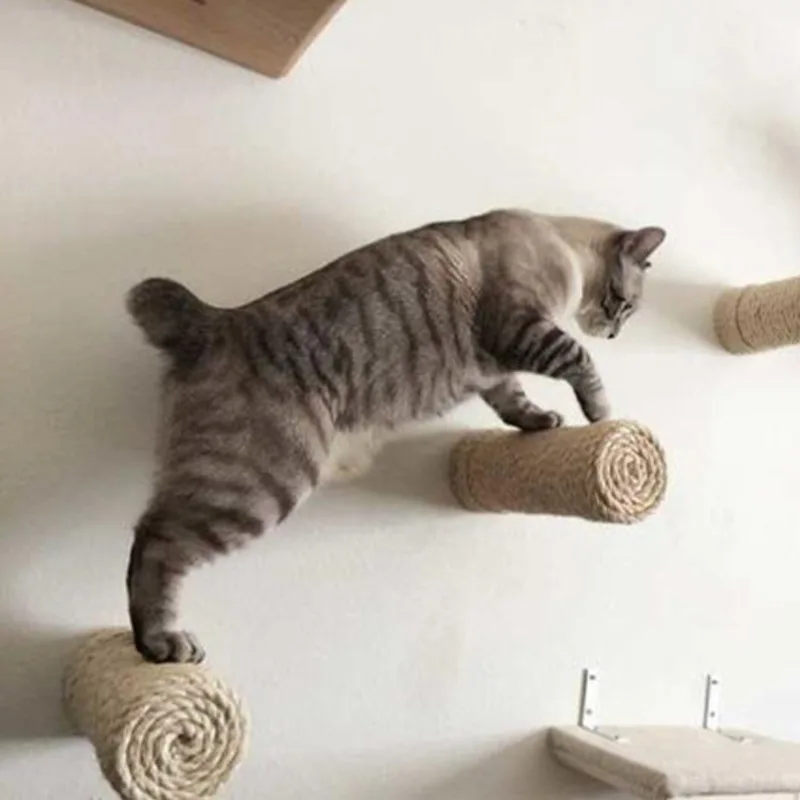 Настенный Кошкин сизаль скребок Деревянный кот для доски игрушки котенок