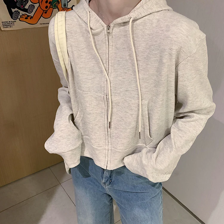 Живой новый корейский модный супер популярный свободный свитер с капюшоном |